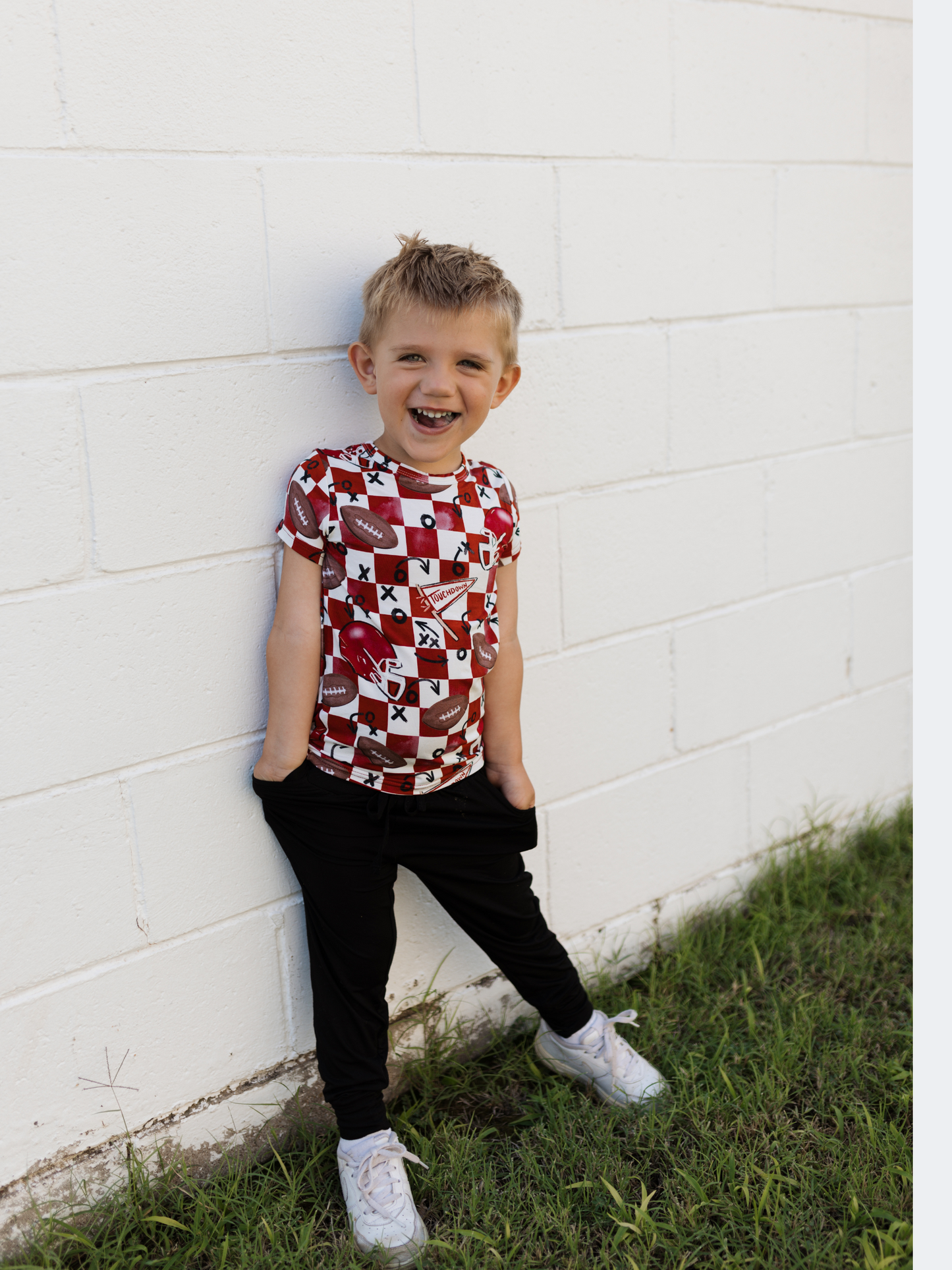 First Down Red Jogger Set
