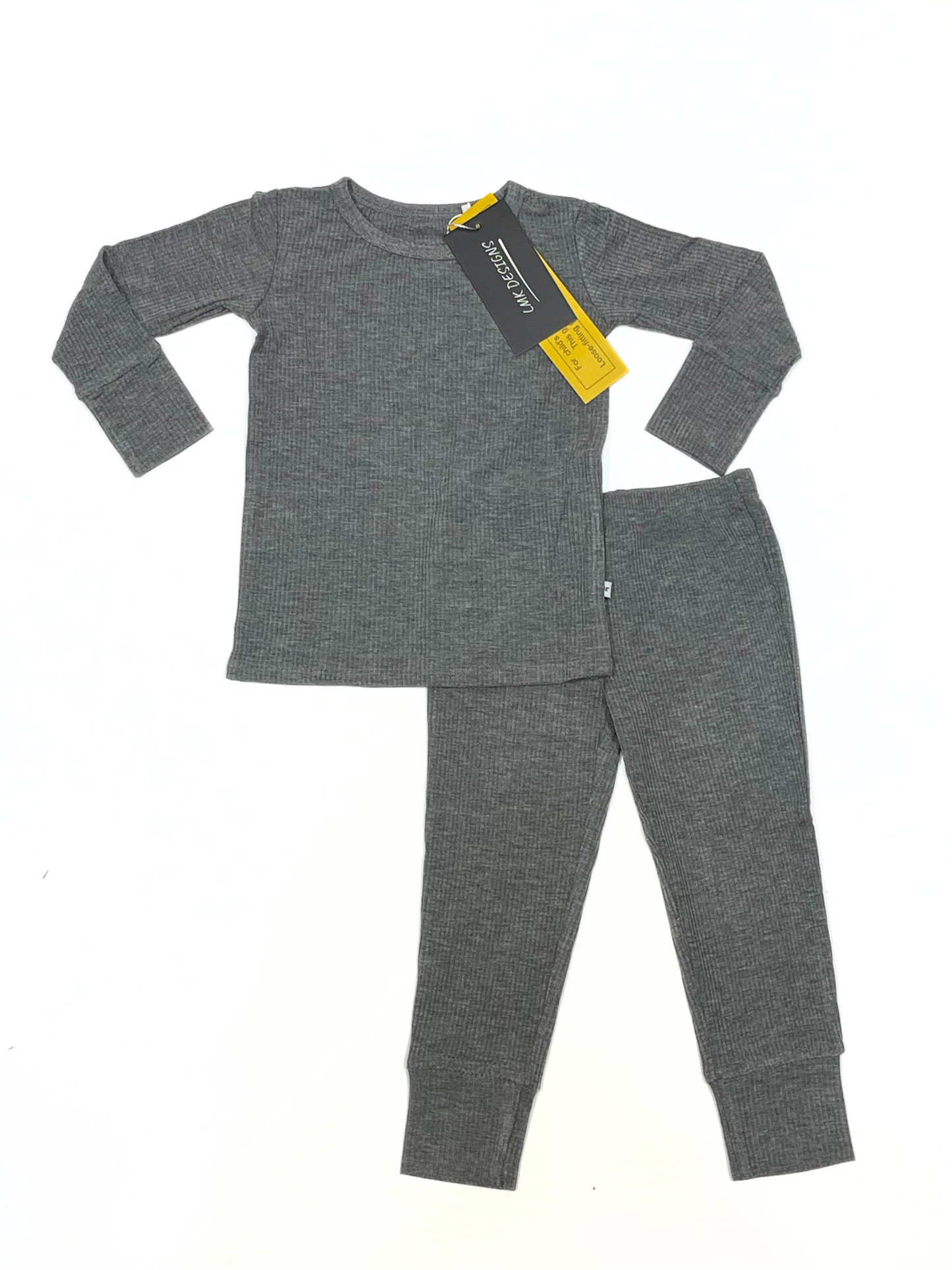 Ribbed Heather Grey 2 Piece PJ set