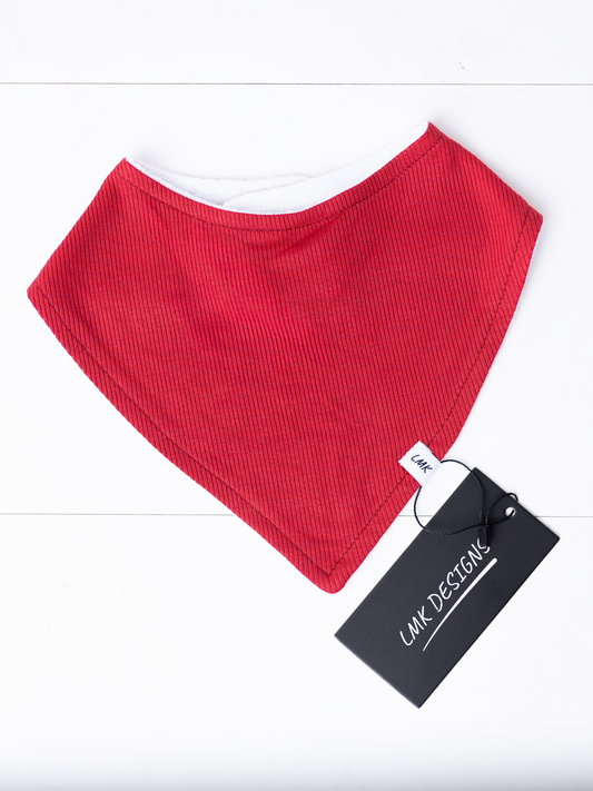 Poinsettia Ribbed Bandana Bib