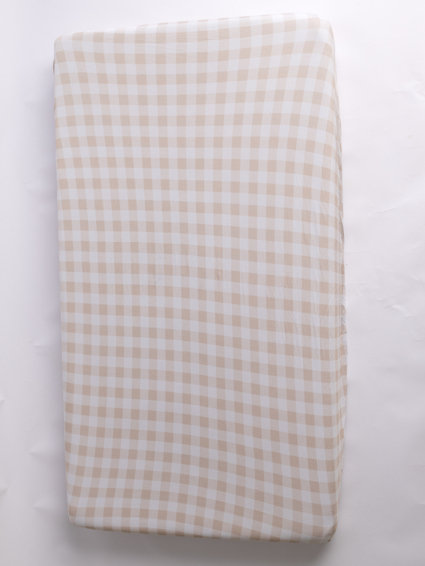 Tan Gingham Crib Sheet