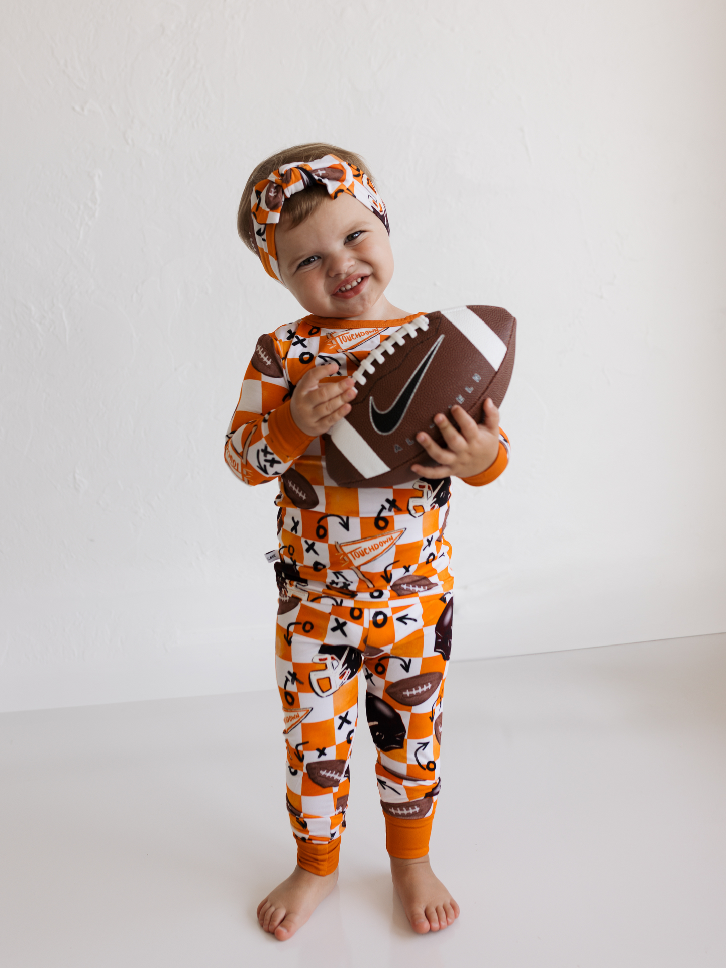 First Down Orange 2 Piece PJ set