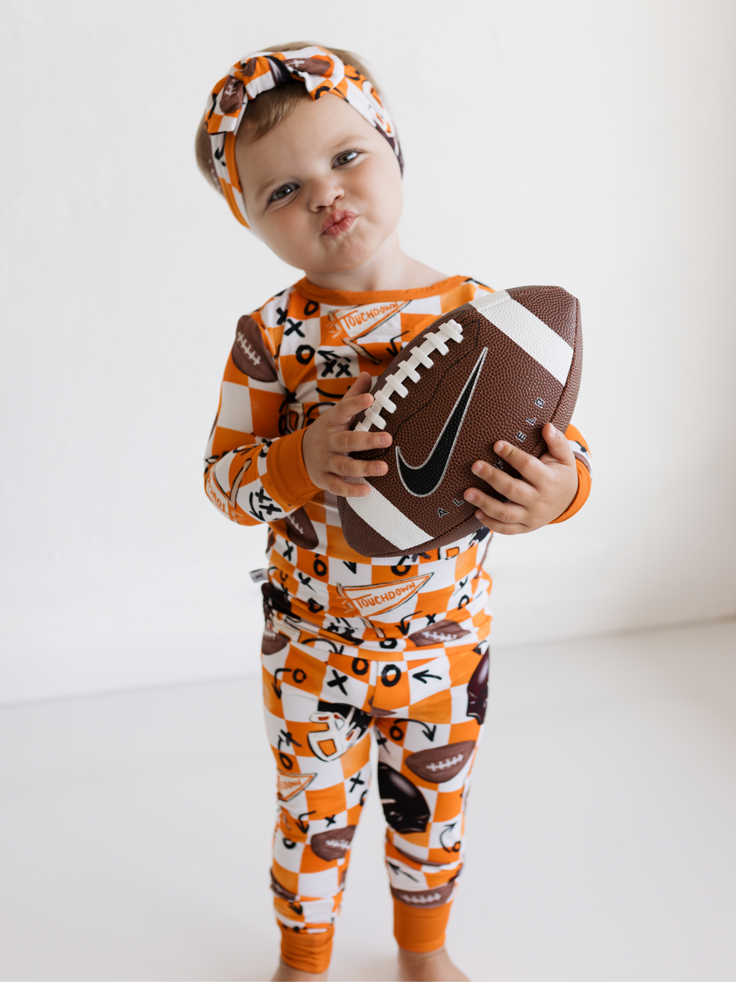 First Down Orange 2 Piece PJ set