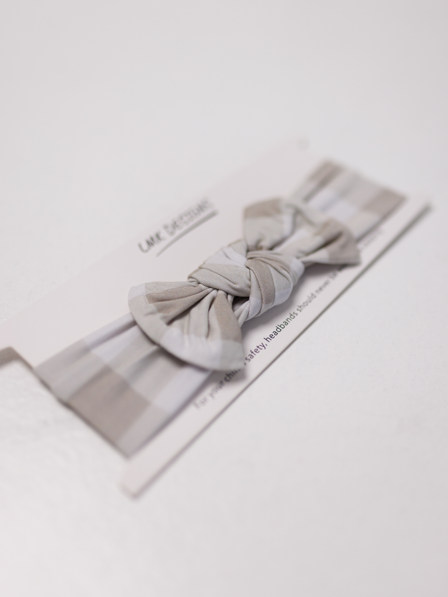 Grey Gingham Bow