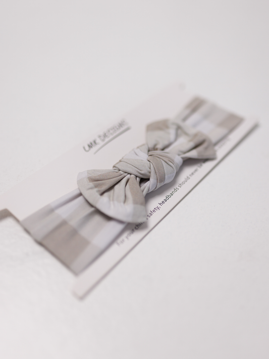 Grey Gingham Bow