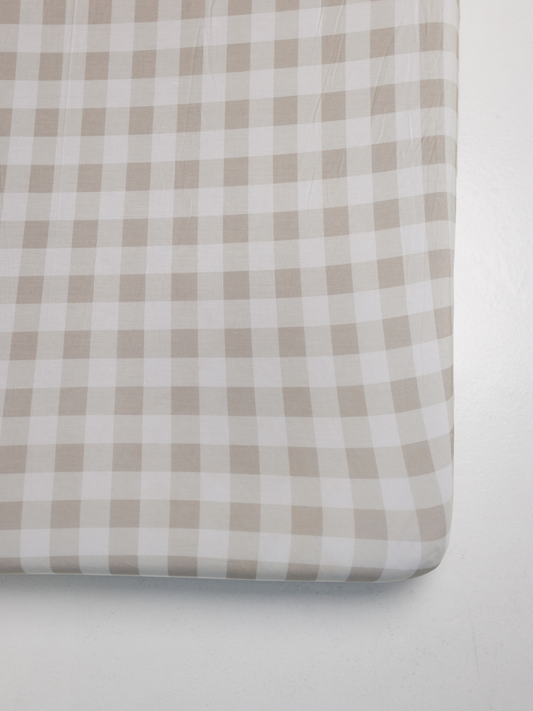 Grey Gingham Crib Sheet