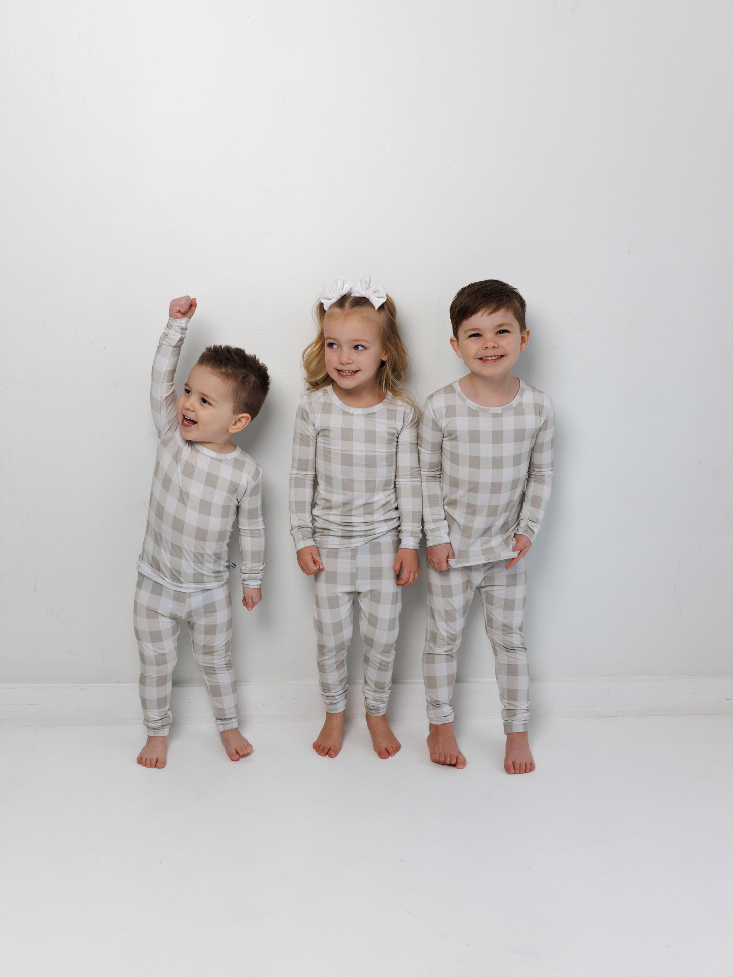 Grey Gingham 2pc PJ Set