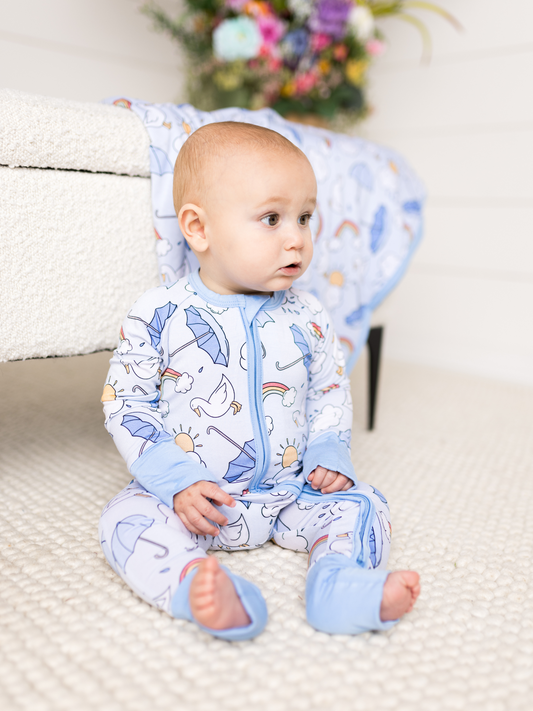 Rainy Day Zipper Romper
