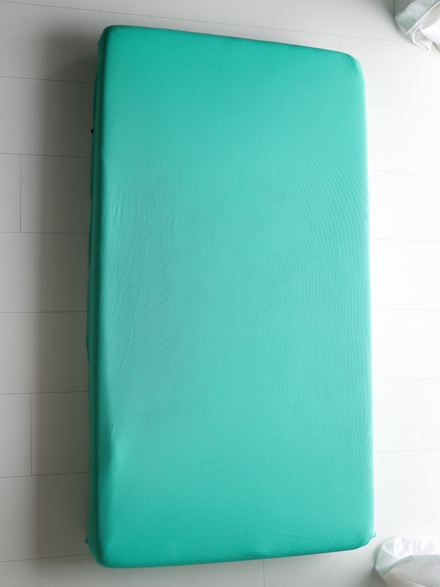 Teal Ribbed Crib Sheet