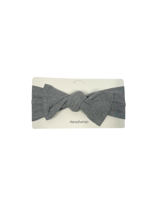 Ribbed Heather Grey Bow