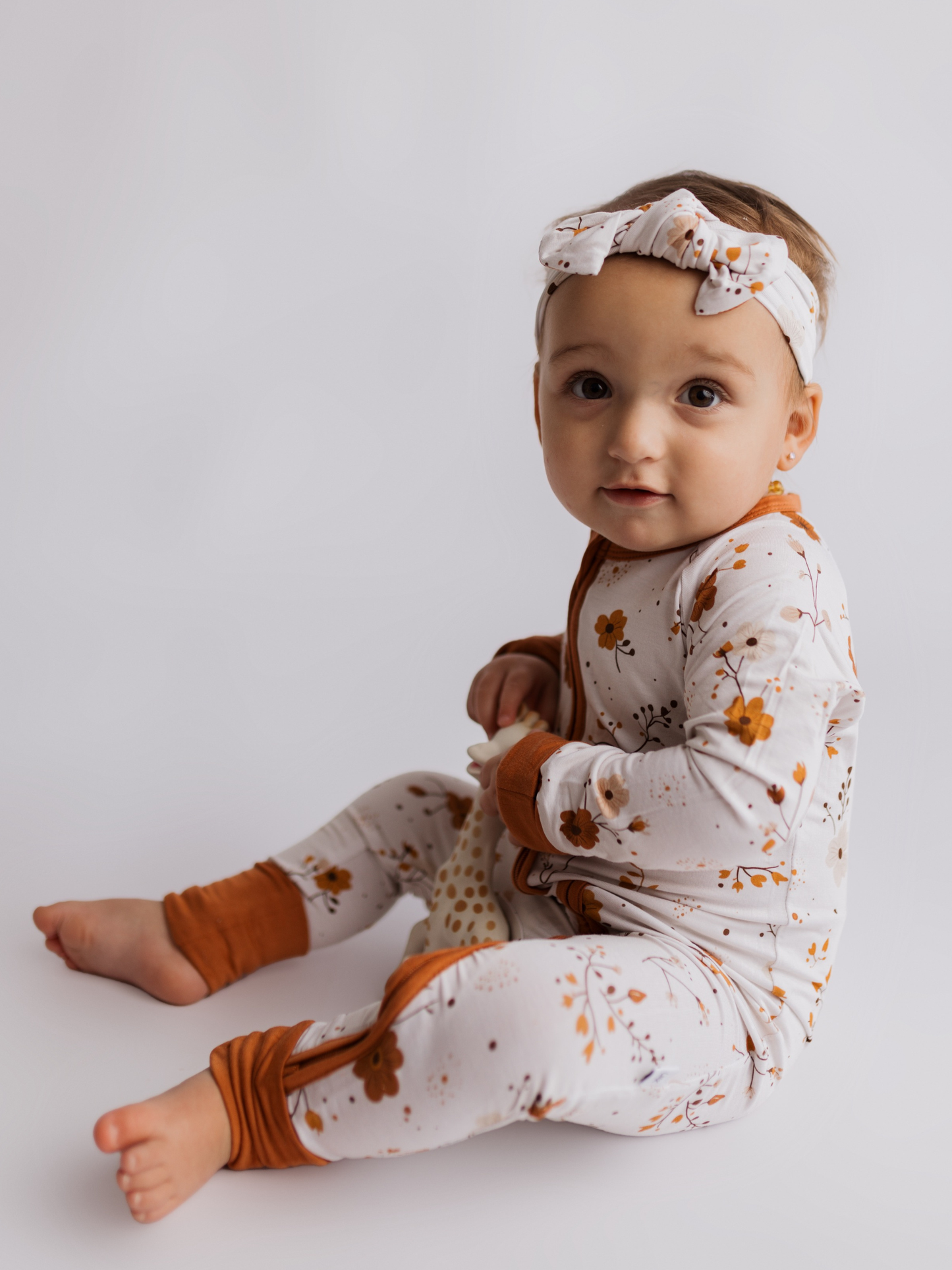 Autumn Bloom Zipper Romper