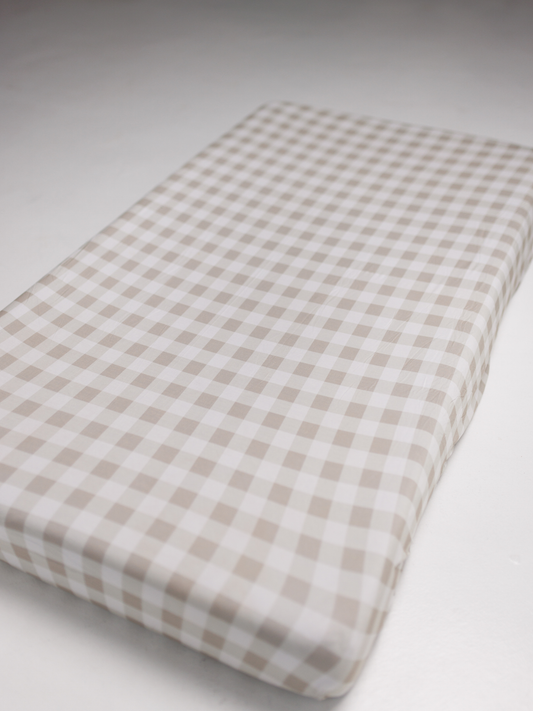 Grey Gingham Crib Sheet